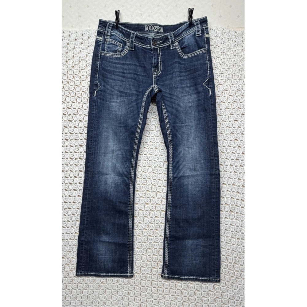 Rock&roll Jeans Womens Tag 30x32 Fits 32x30 Blue  Riding Jean Bootcut Rodeo